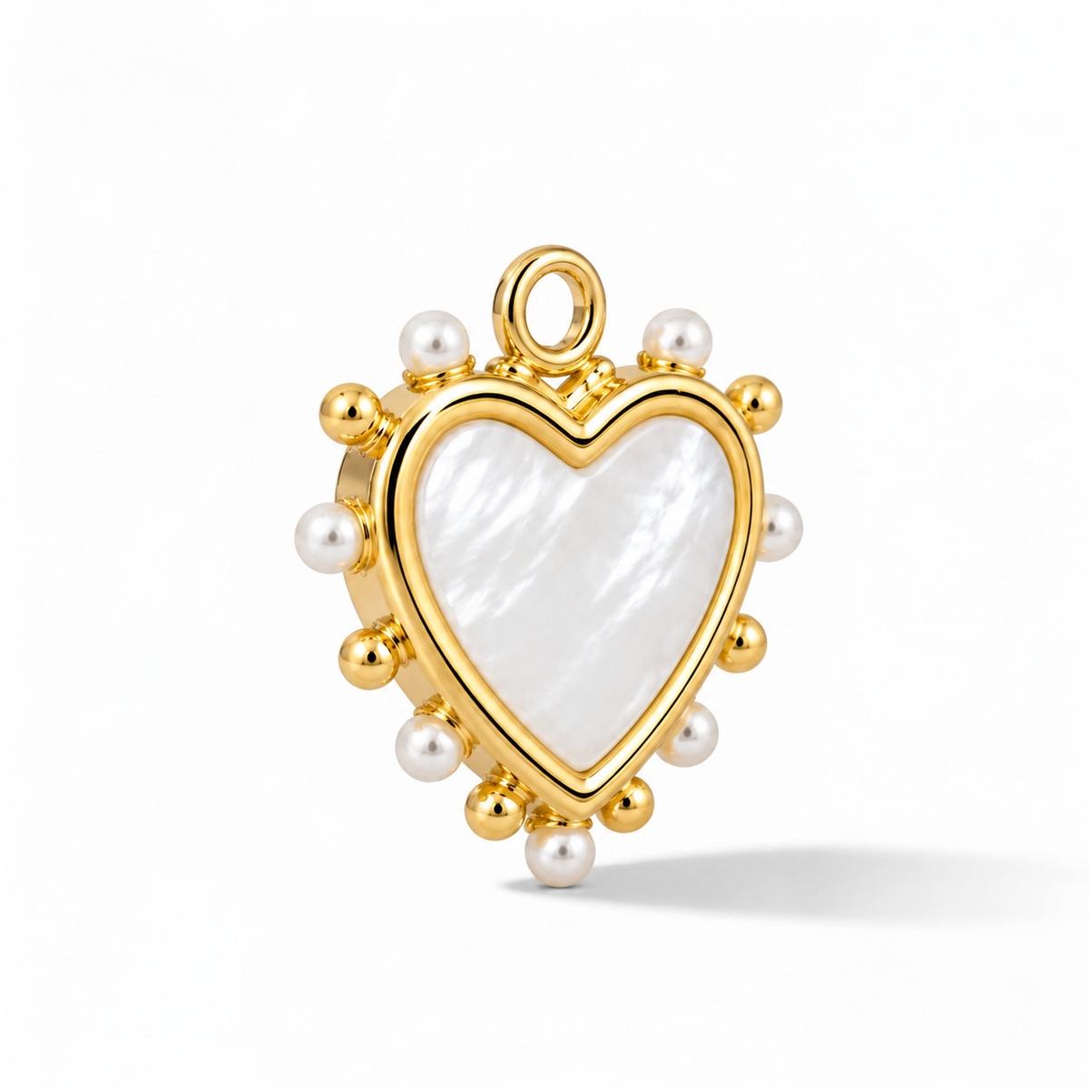 Amore Charm – Mother of Pearl shown at a three-quarter angle on white.