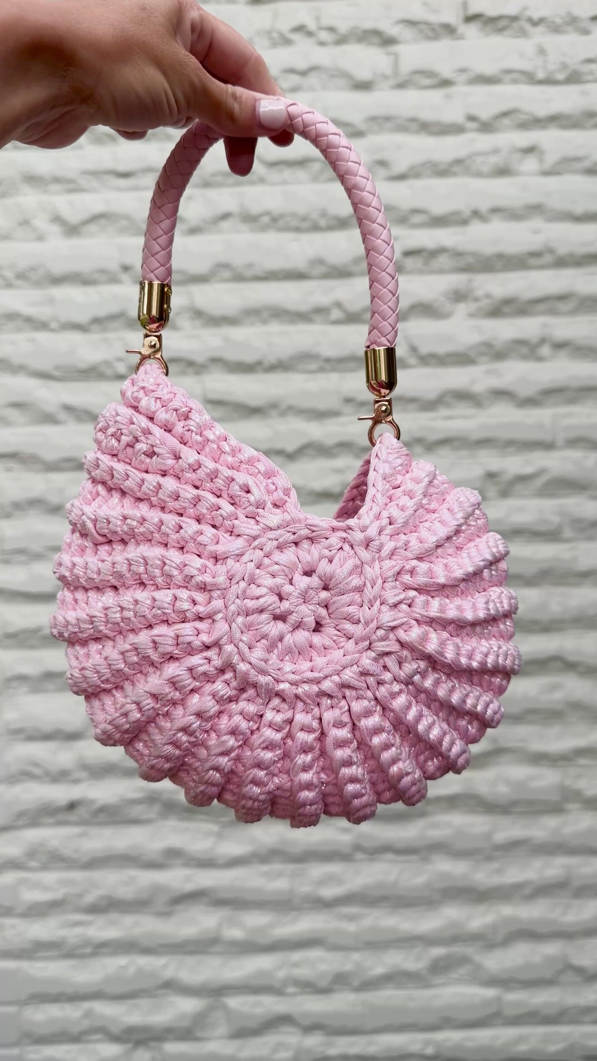 Nautilus Crochet Bag - Light Pink